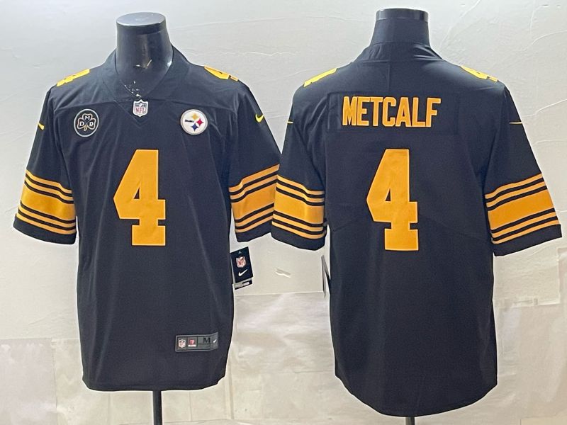 Men 2026 Pittsburgh Steelers #4 Metcalf Black Nike Limited NFL Jersey 02